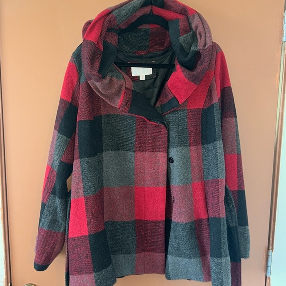 xhiliration Buffalo Plaid Winter Coat - Picture 2 of 4